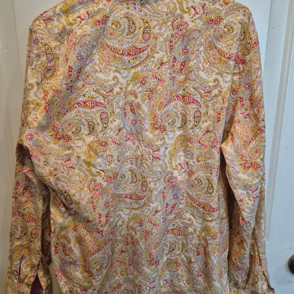 Chaps Paisley Button-Down Shirt; Women's Size XL; Pure Cotton; No Flaws - Picture 2 of 4